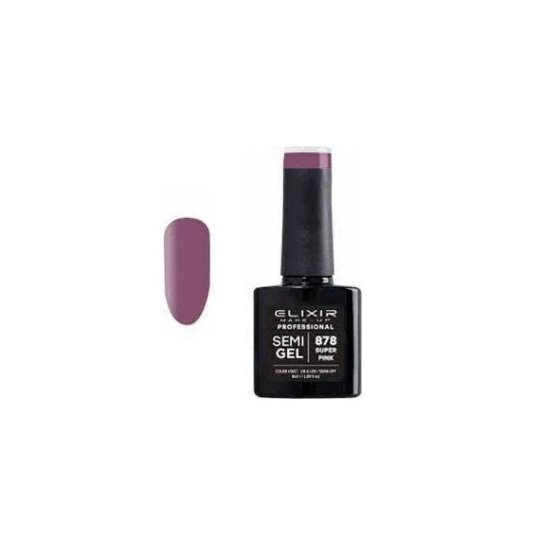 Esmalte Permanente De Uñas Elixir Semi Gel Nº 878 Super Pink -sorci