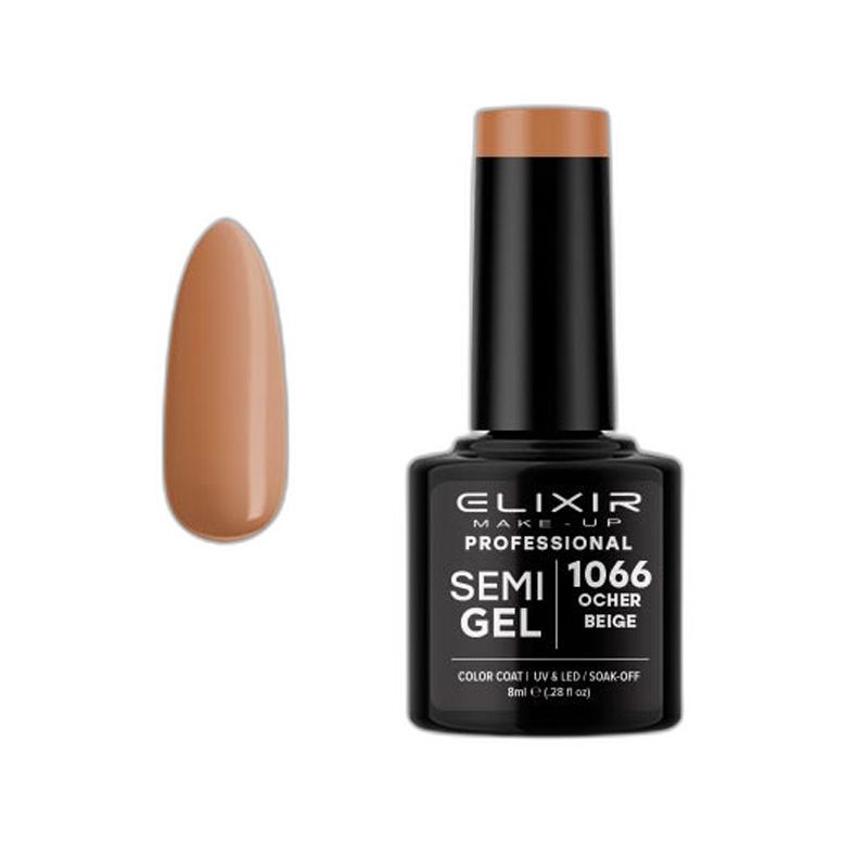 Esmalte Permanente De Uñas Elixir Semi Gel Nº 1066 Ocher Beige - sorci